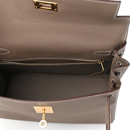 Hermes Togo Kelly Retourne 28 Etoupe 5 of 10