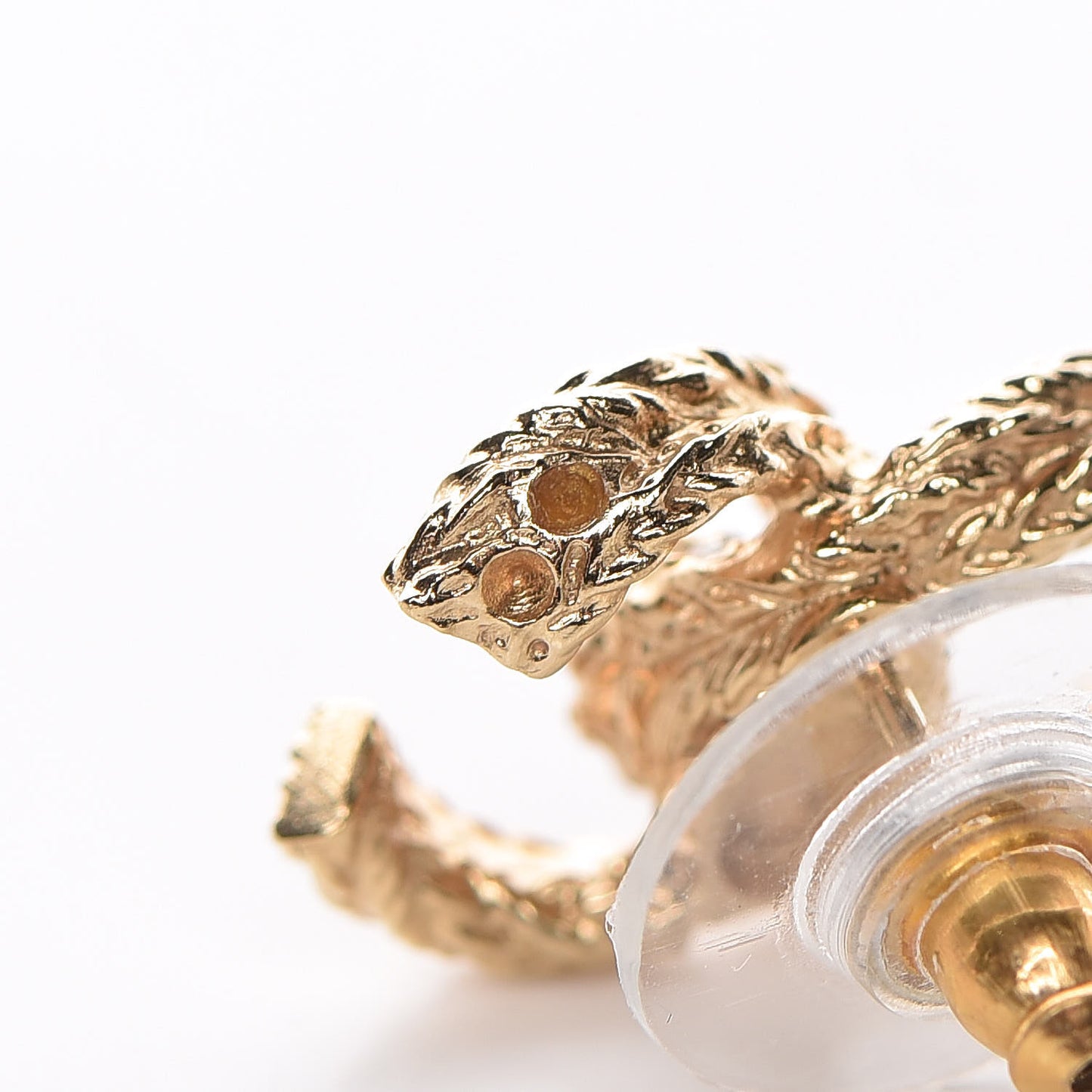 Crystal Twisted CC Earrings Gold
