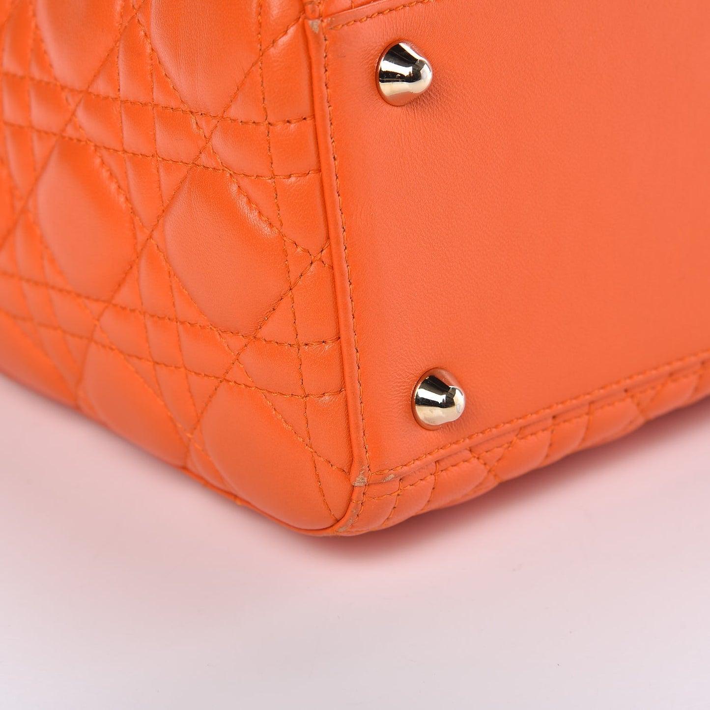Lambskin Cannage Large Lady Dior Orange