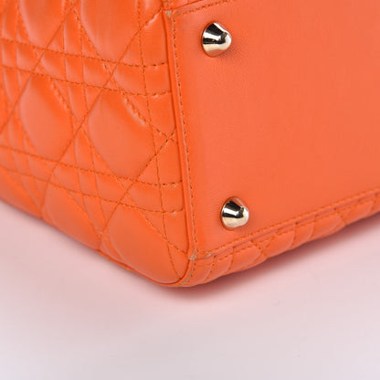 Christian Dior Lambskin Cannage Large Lady Dior Orange 11 of 13