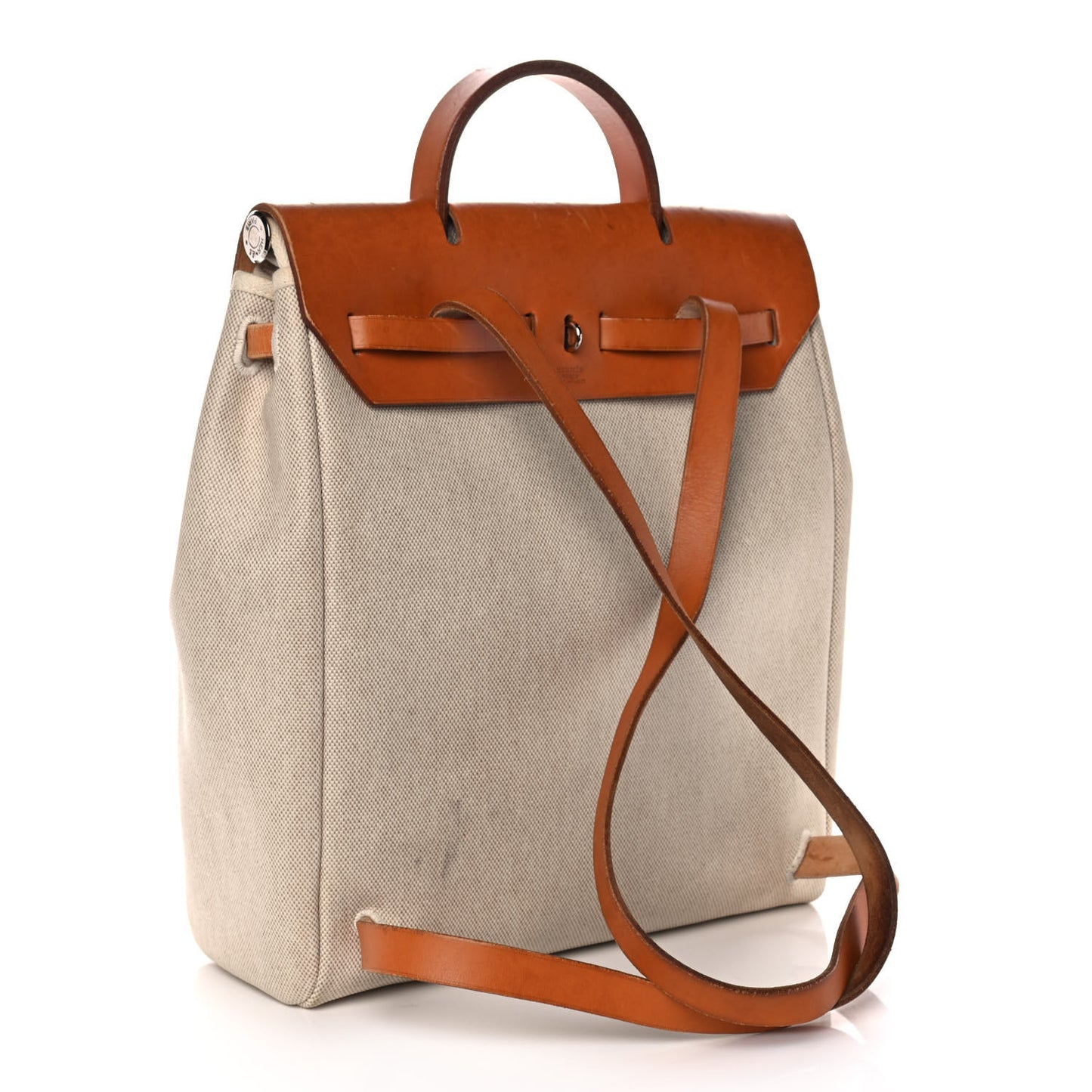 Toile Vache Calfskin Herbag 30 PM Backpack Natural