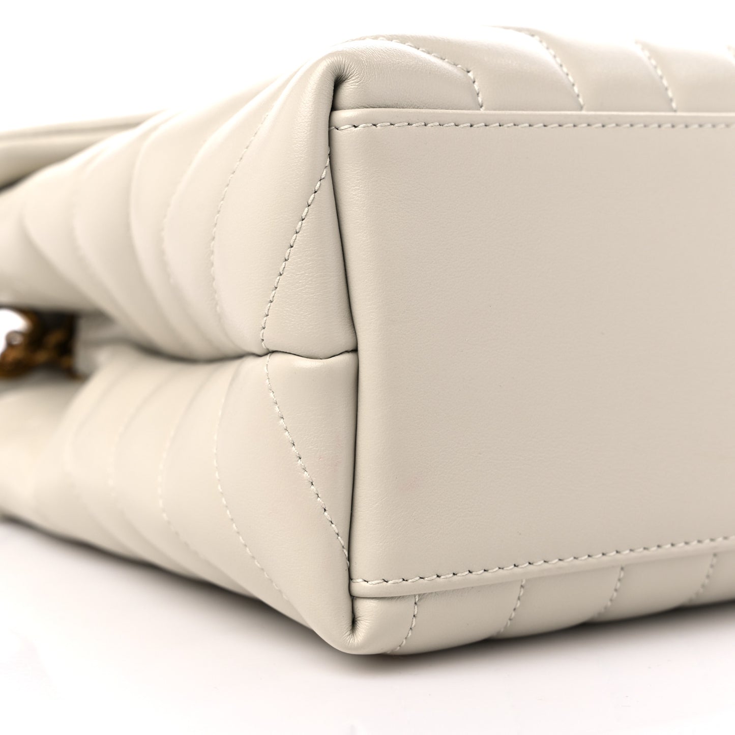 Calfskin Y Quilted Monogram Medium Loulou Chain Satchel Crema Soft