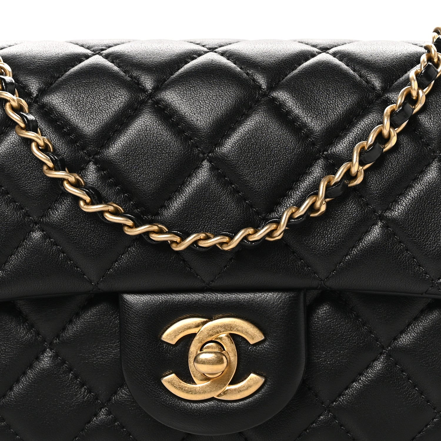 Chanel Lambskin Quilted Mini Rectangular Pearl Crush Flap Black 8 of 10