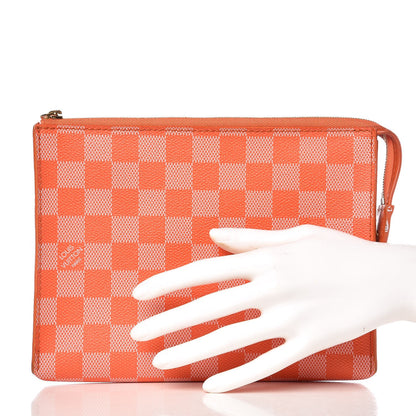 Louis Vuitton Damier Couleurs Element Clutch Piment 2 of 13