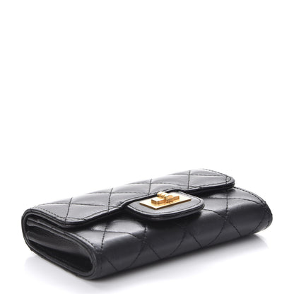 Chanel Aged Calfskin Quilted Reissue Flap Card Holder Black 4 of 9