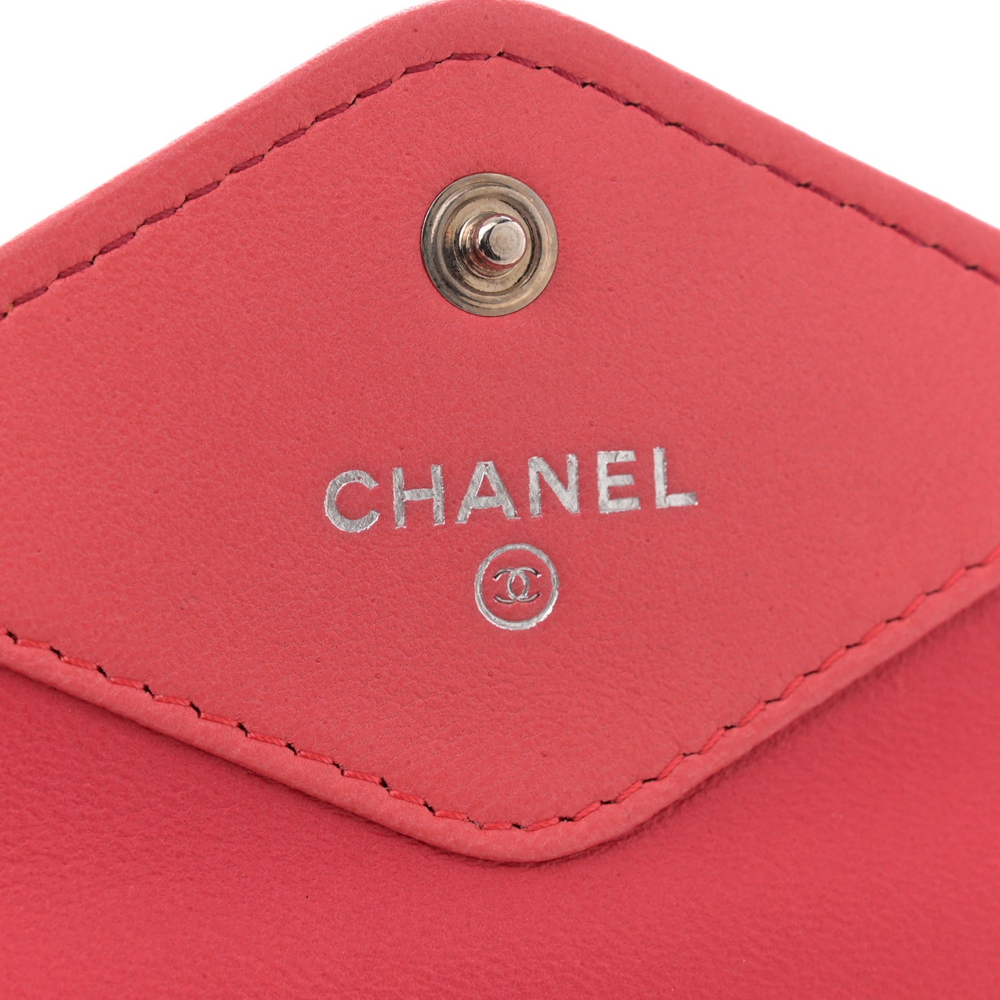 Lambskin Chevron Large Gusset Flap Wallet Dark Pink Multicolor