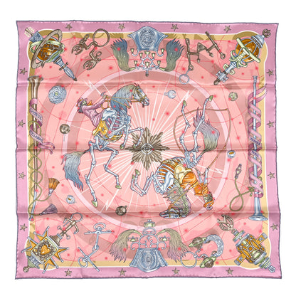 Hermes Silk Chorus Stellarum Scarf 70 Rose Poudre Gris 1 of 3