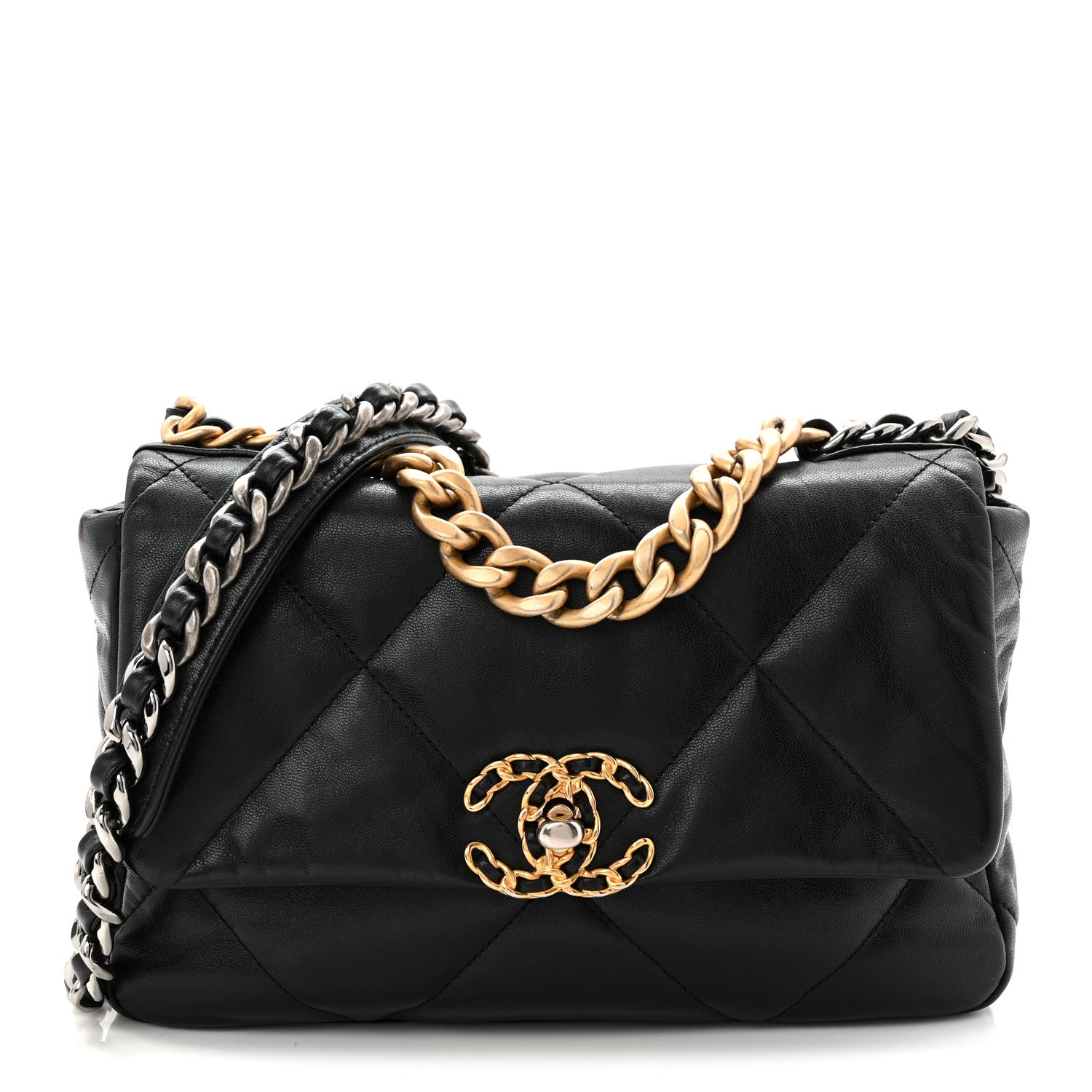Chanel Goatskin Quilted Medium Chanel 19 Flap Black 1 of 11