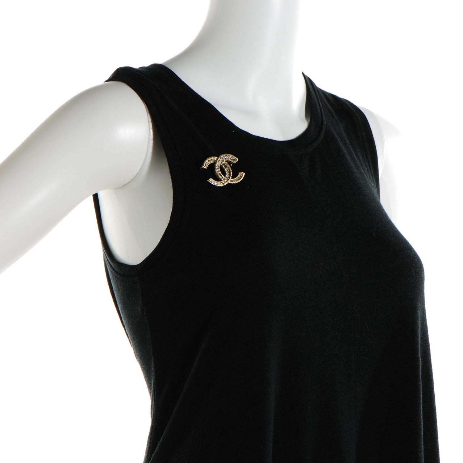 Chanel Crystal CC Brooch Light Gold 2 of 5