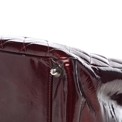 Chanel Patent Quilted Grand Shopping Tote GST Dark Bordeaux 22 of 27