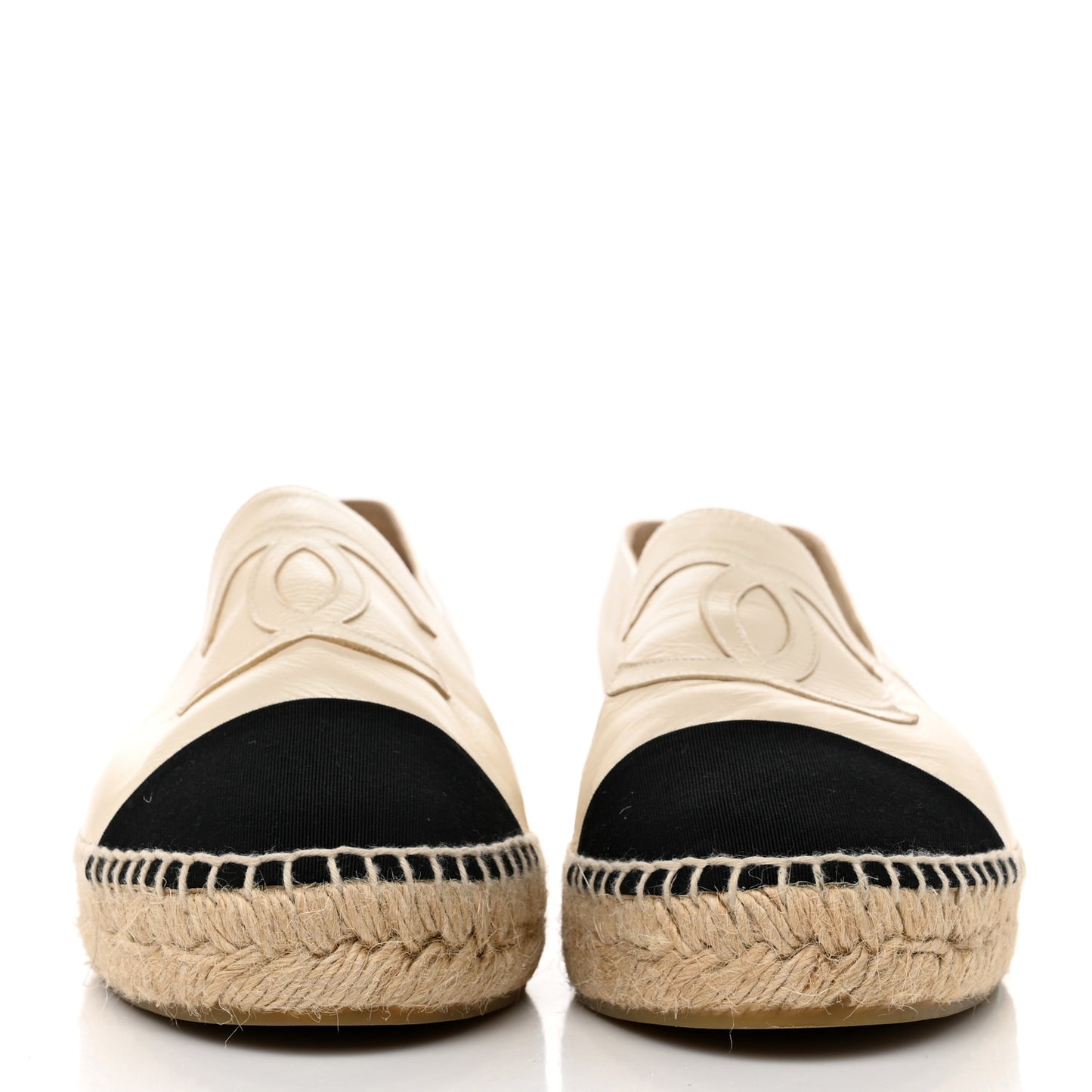 Lambskin CC Espadrilles 40 Beige Black