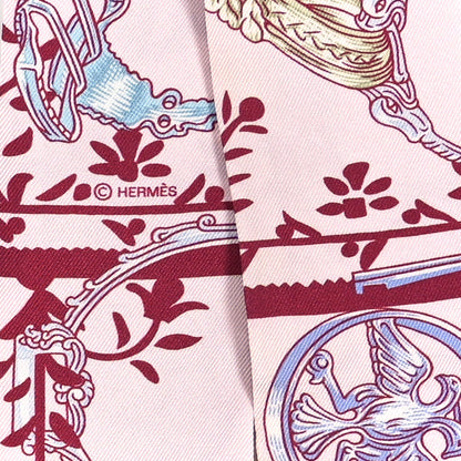 Hermes Silk Etriers Remix Twilly Rose Pale Bordeaux 4 of 4