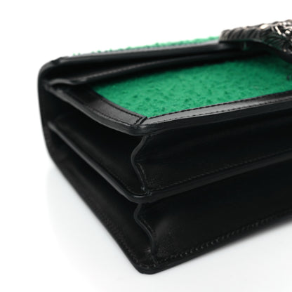 Gucci Casy Wool Azalea Calfskin Small Dionysus Shoulder Bag Deep Emerald Black 8 of 9