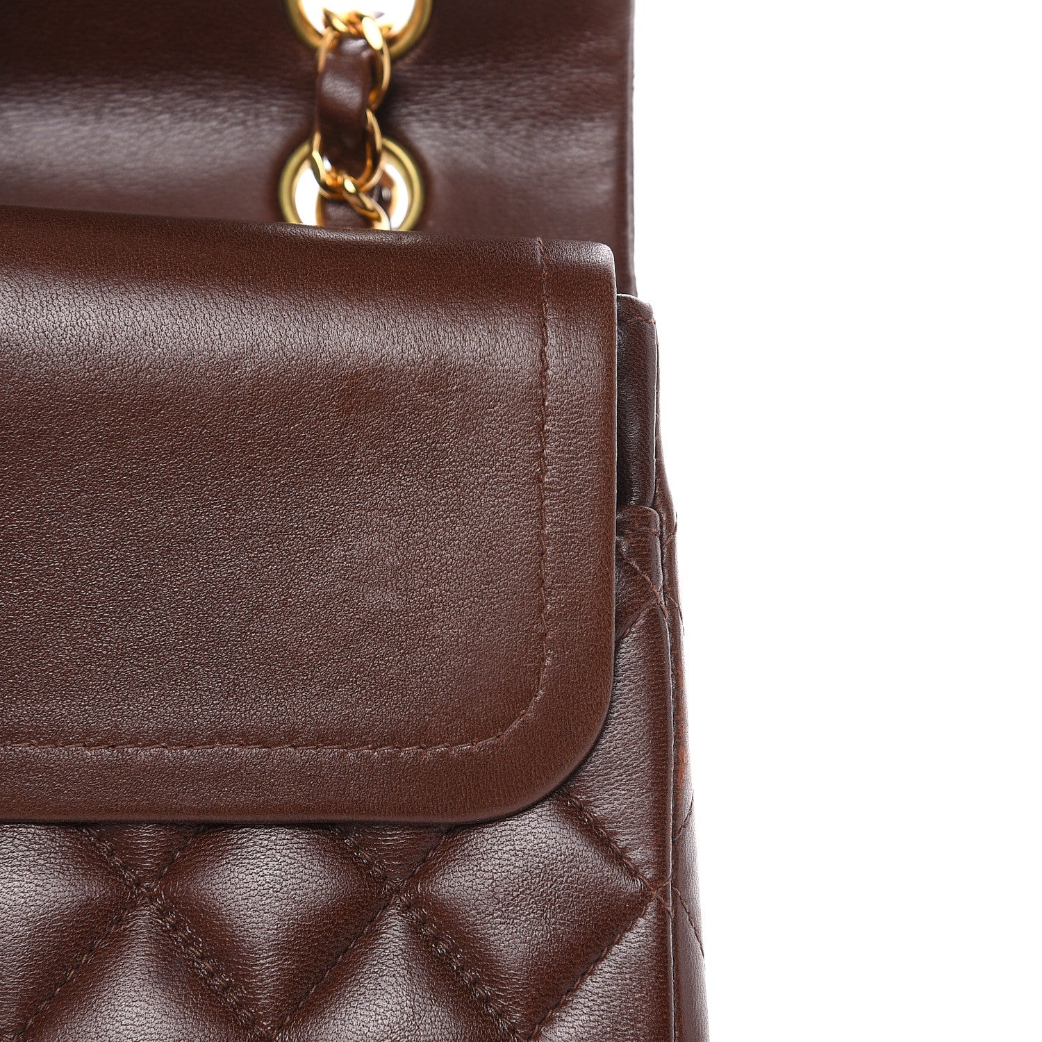 Chanel Lambskin Quilted Medium Double Flap Brown 15 of 16