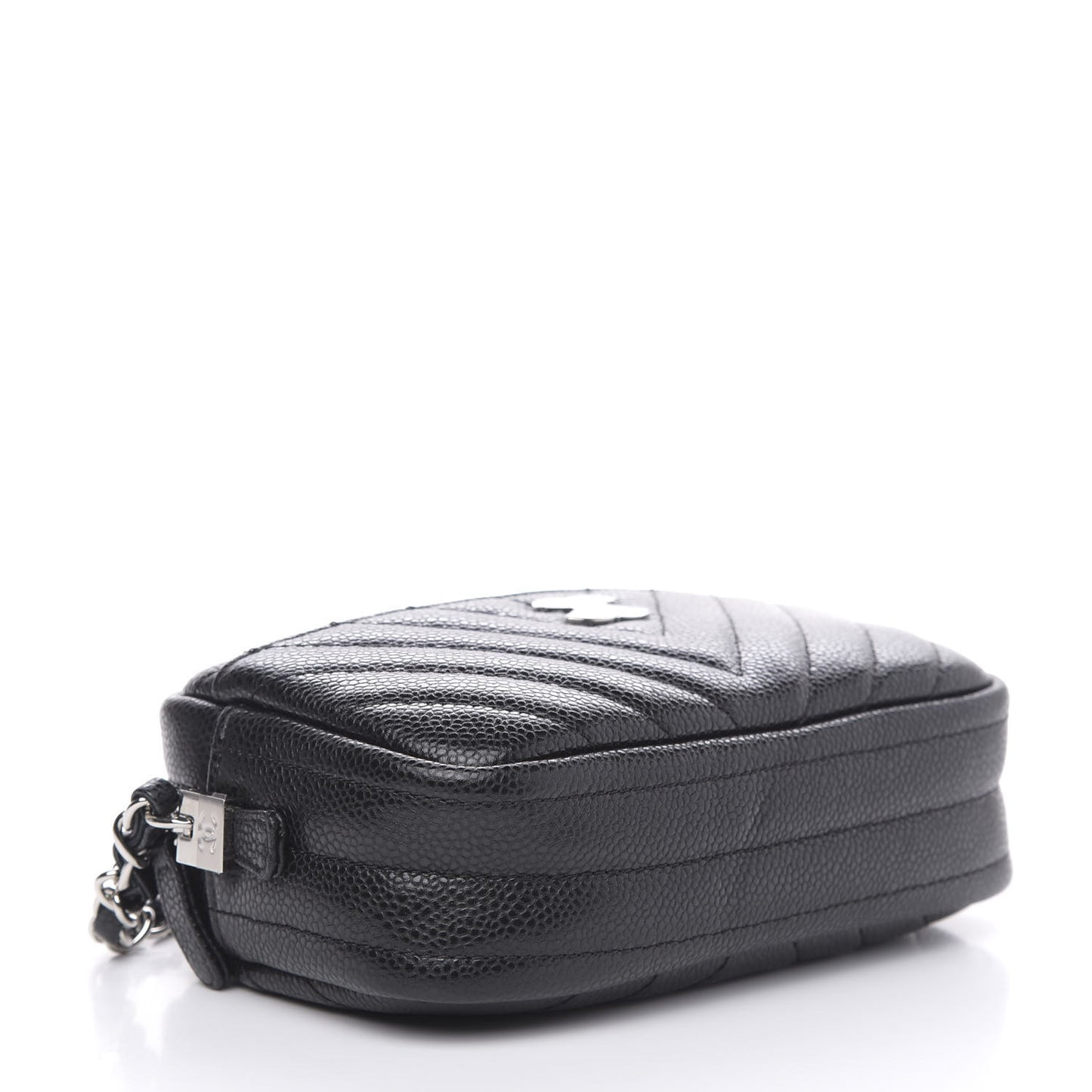 Caviar Chevron Quilted Camera Case Black