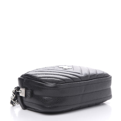 Chanel Caviar Chevron Quilted Camera Case Black 4 of 10