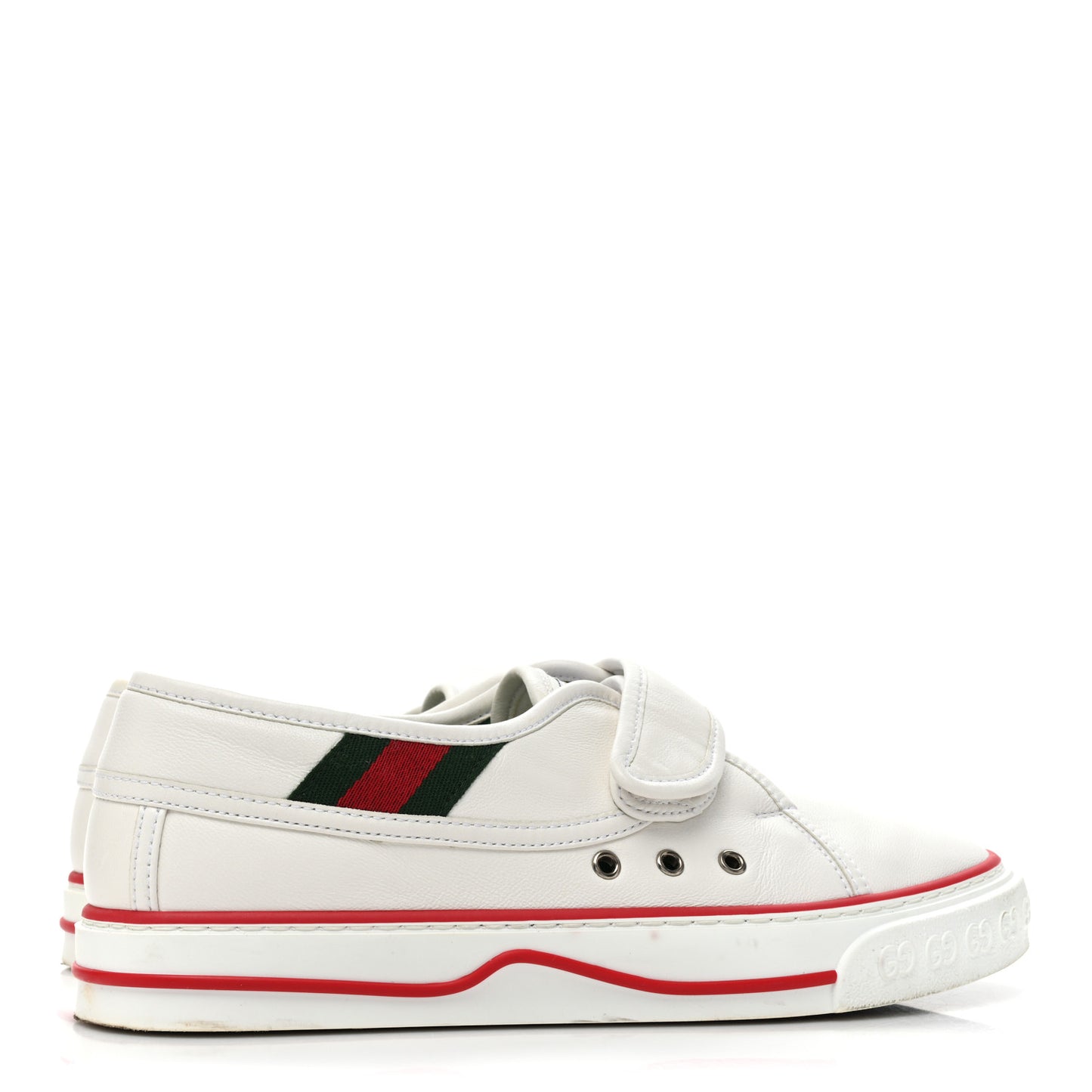 Glamour Glove Calfskin Web Womens 1977 Tennis Velcro Strap Sneakers 38 Great White