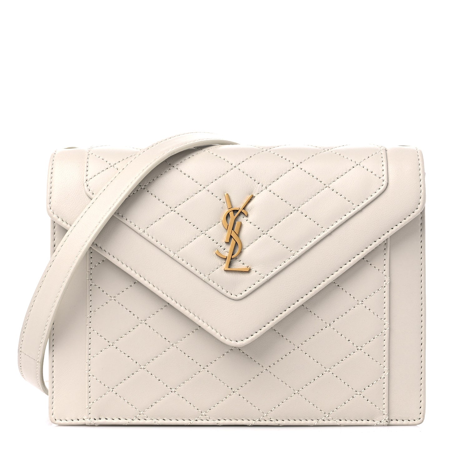 Lambskin Quilted Mini Gaby Satchel Blanc Vintage
