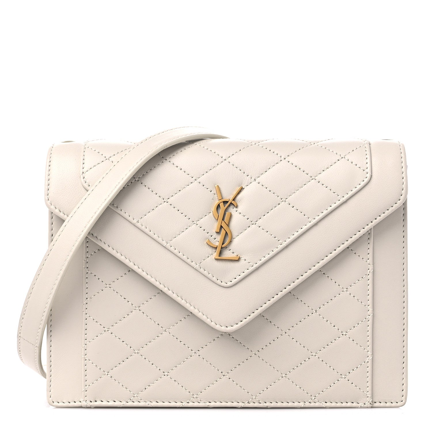 Saint Laurent Lambskin Quilted Mini Gaby Satchel Blanc Vintage 1 of 10