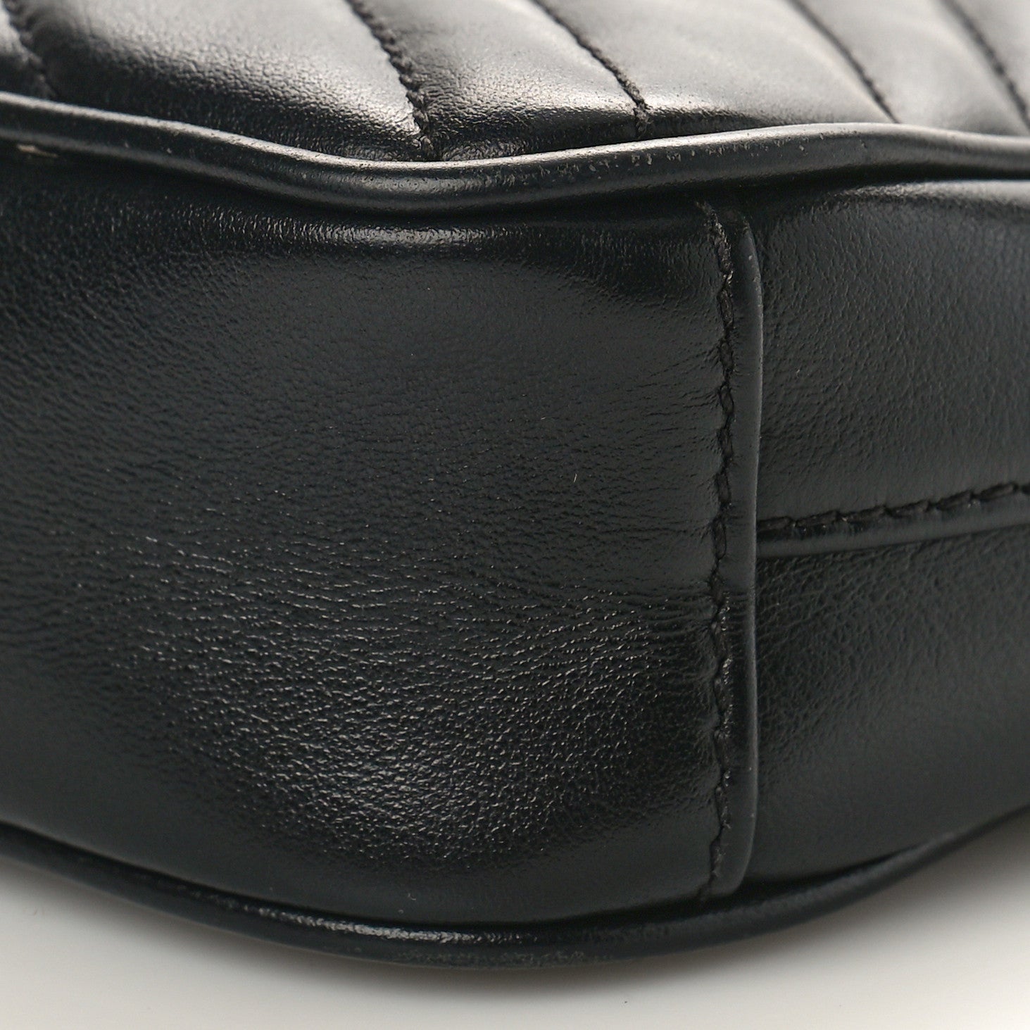 Gucci Calfskin Matelasse Mini GG Marmont Crossbody Bag Black 8 of 10