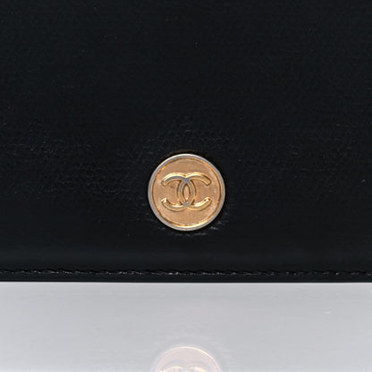 Chanel Grained Calfskin CC Button Yen Wallet Black 9 of 11