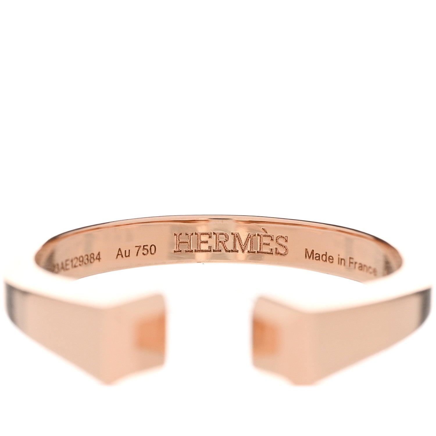 Hermes 18K Rose Gold PM Clou de Forge Ring 54 7 4 of 8