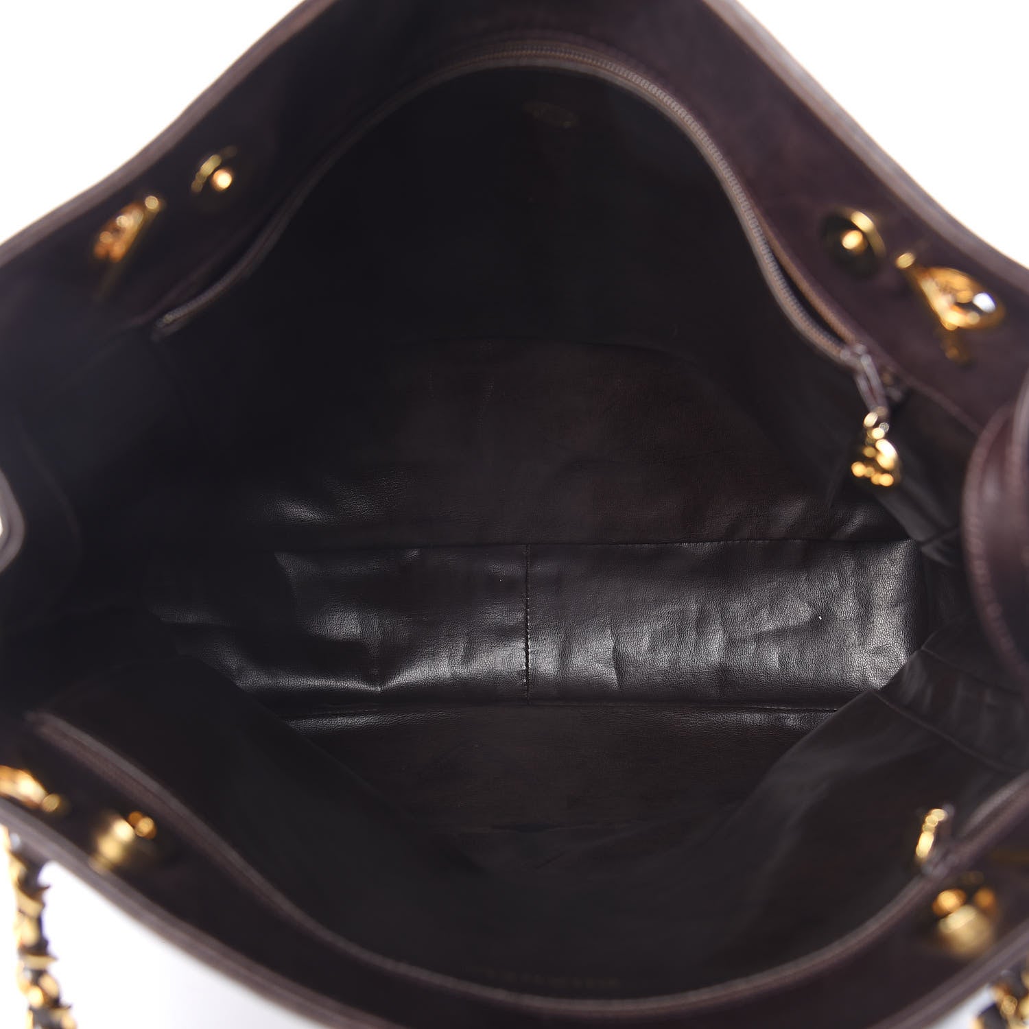 Chanel Suede Quilted Tote Bag Brown 5 of 17