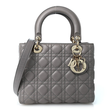 Christian Dior Lambskin Cannage Medium Lady Dior Grey 1 of 10