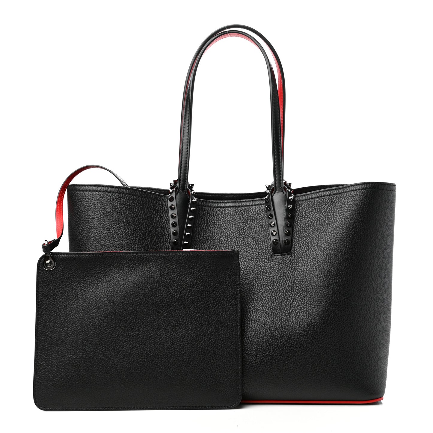 Calfskin Spikes Small East West Cabata Tote Black