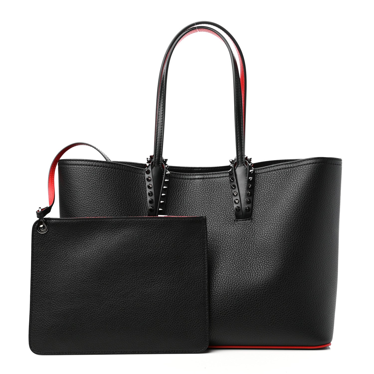 Christian Louboutin Calfskin Spikes Small East West Cabata Tote Black 3 of 11