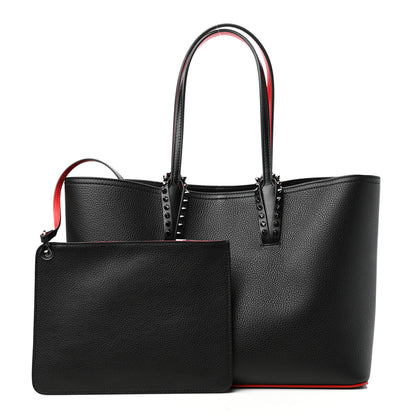 Christian Louboutin Calfskin Spikes Small East West Cabata Tote Black 3 of 11