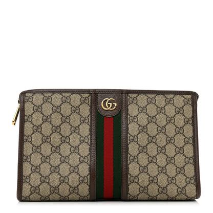 Gucci GG Supreme Monogram Web Ophidia GG Toiletry Case Beige New Acero 1 of 8