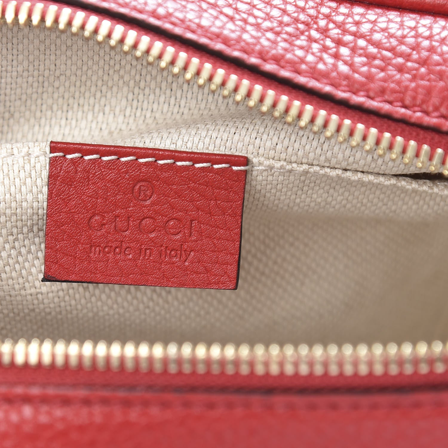 Gucci Pebbled Calfskin Small Soho Disco Bag Tabasco Red 6 of 10