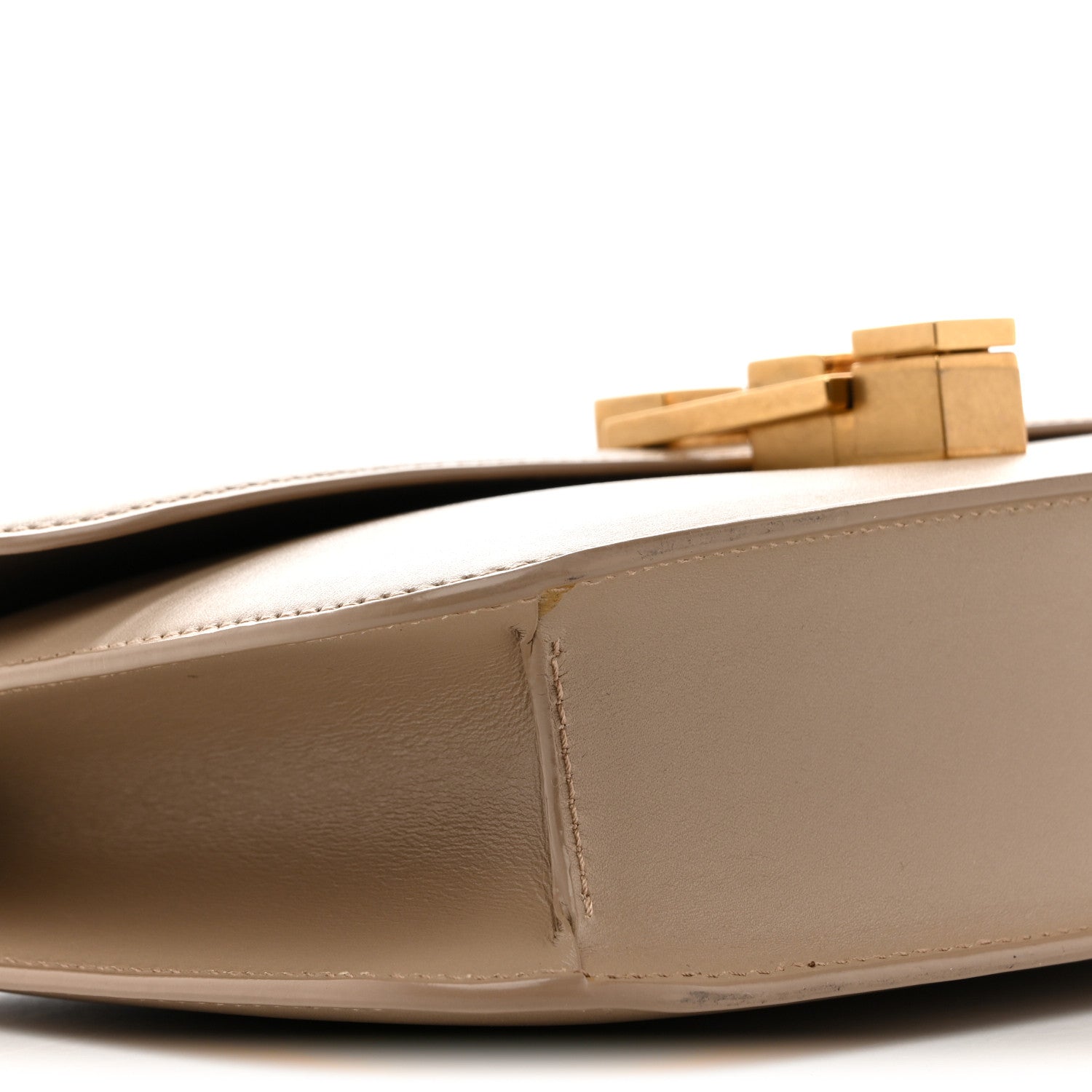Saint Laurent Smooth Calfskin Le Carre Satchel Dark Beige 9 of 17