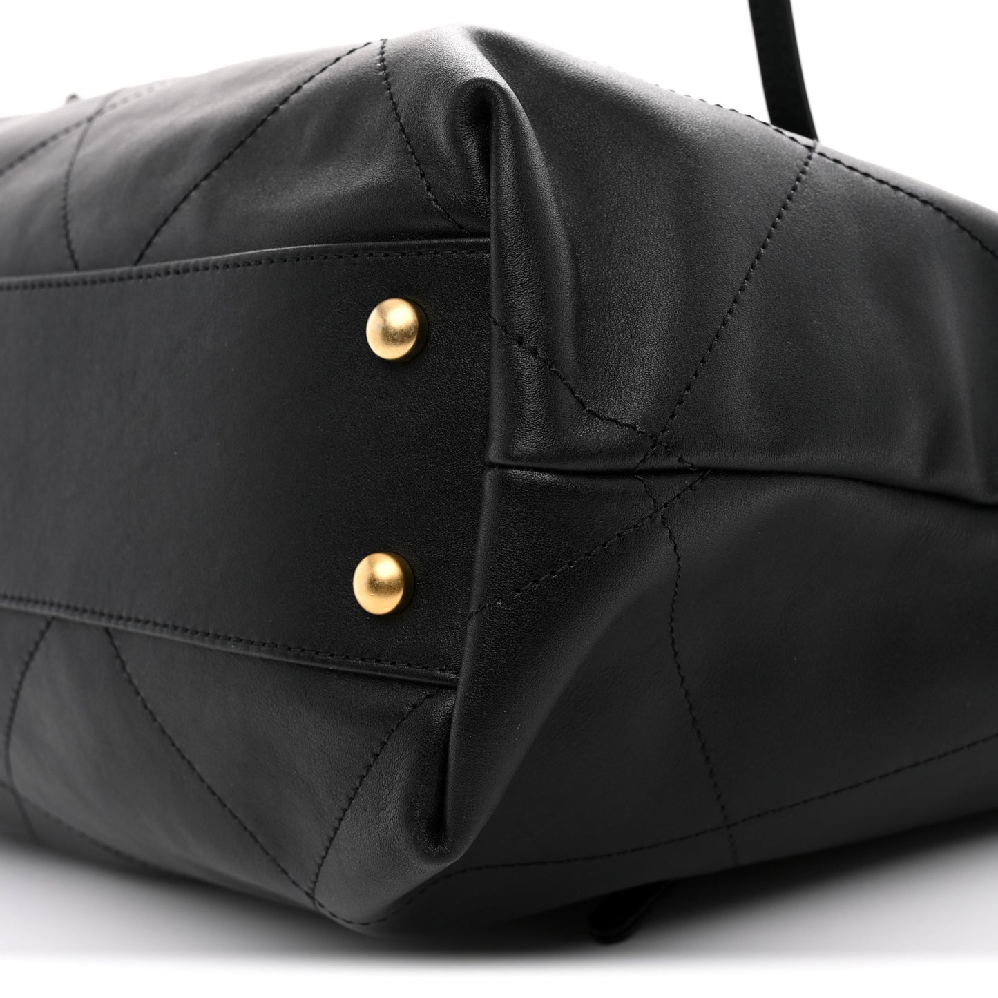 Calfskin Quilted Small Shopping Bag Black