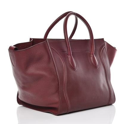 Celine Supple Calfskin Medium Phantom Luggage Burgundy 3 of 19
