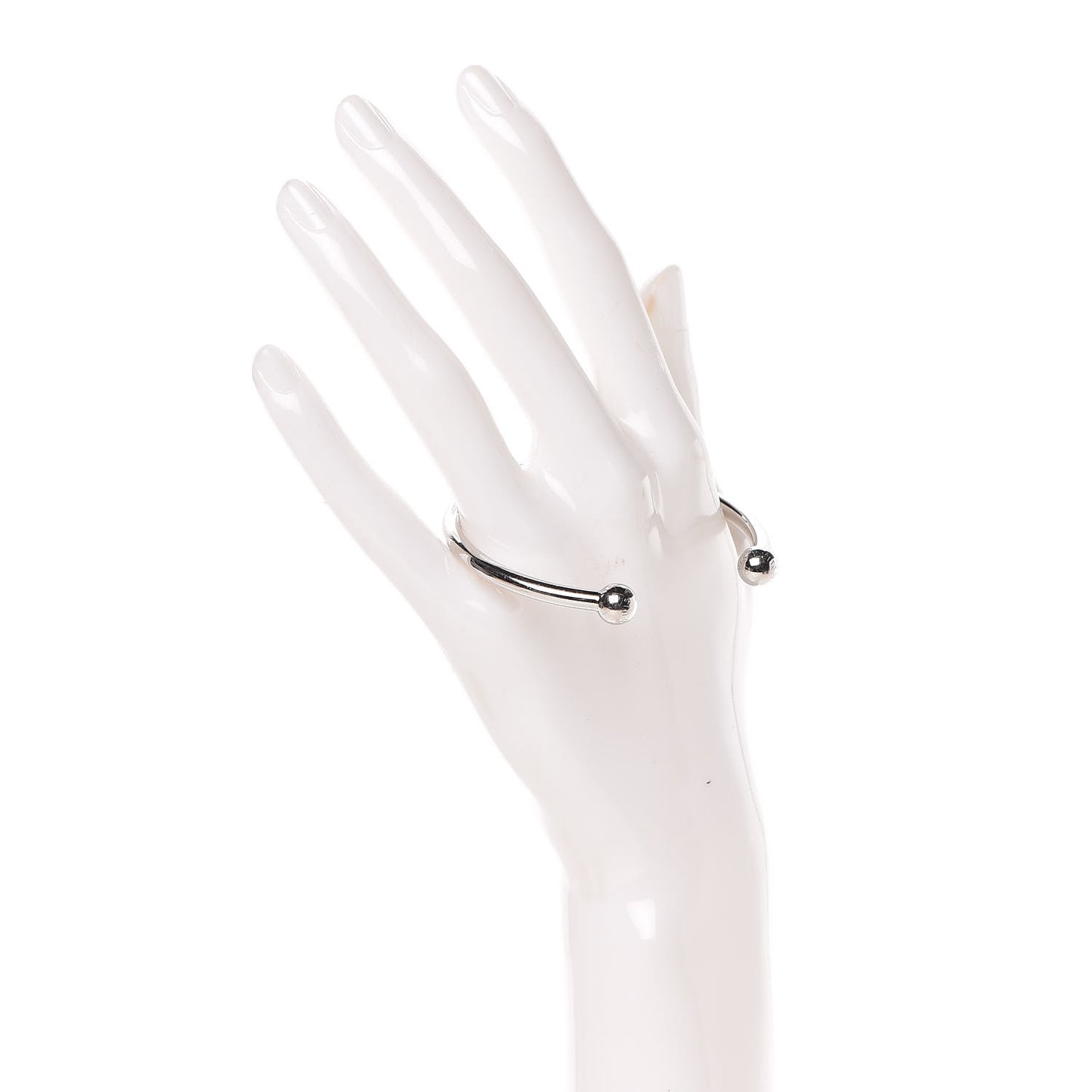 Brass Monogram Jonc Cuff M Silver