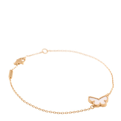 Van Cleef & Arpels 18K Yellow Gold Mother of Pearl Sweet Alhambra Butterfly Bracelet 1 of 5