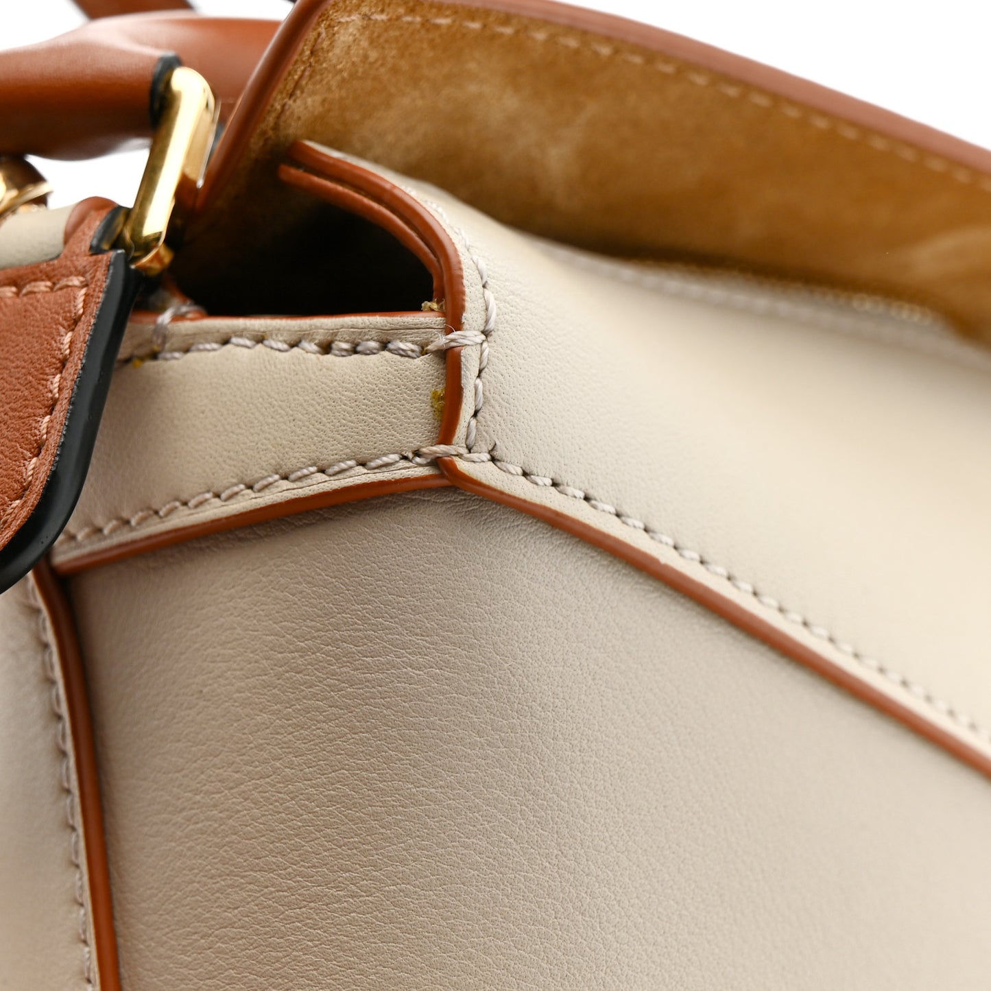 Calfskin Mini Puzzle Edge Bag Ghost Soft White