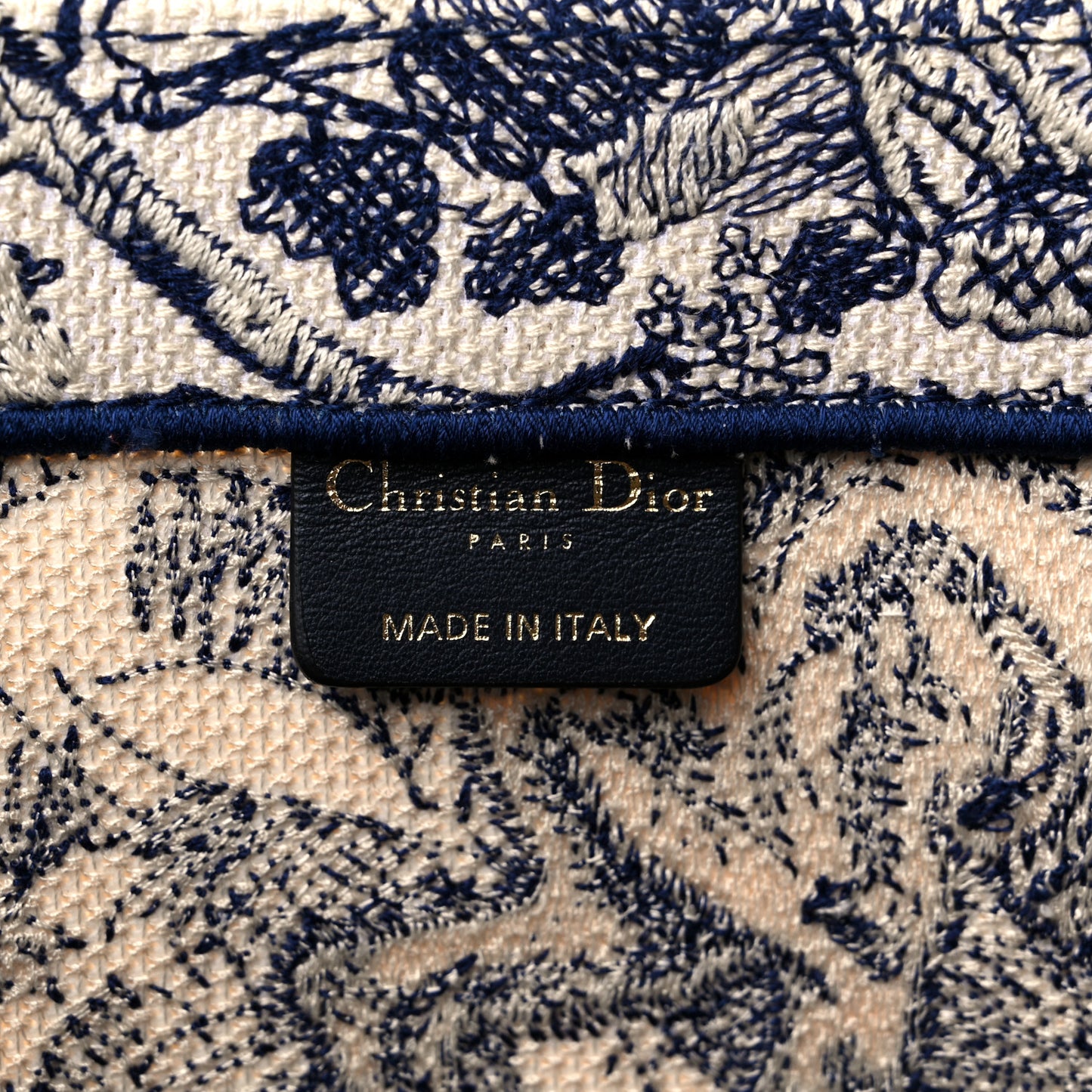 Canvas Embroidered Large Dioriviera Toile De Jouy Book Tote Blue