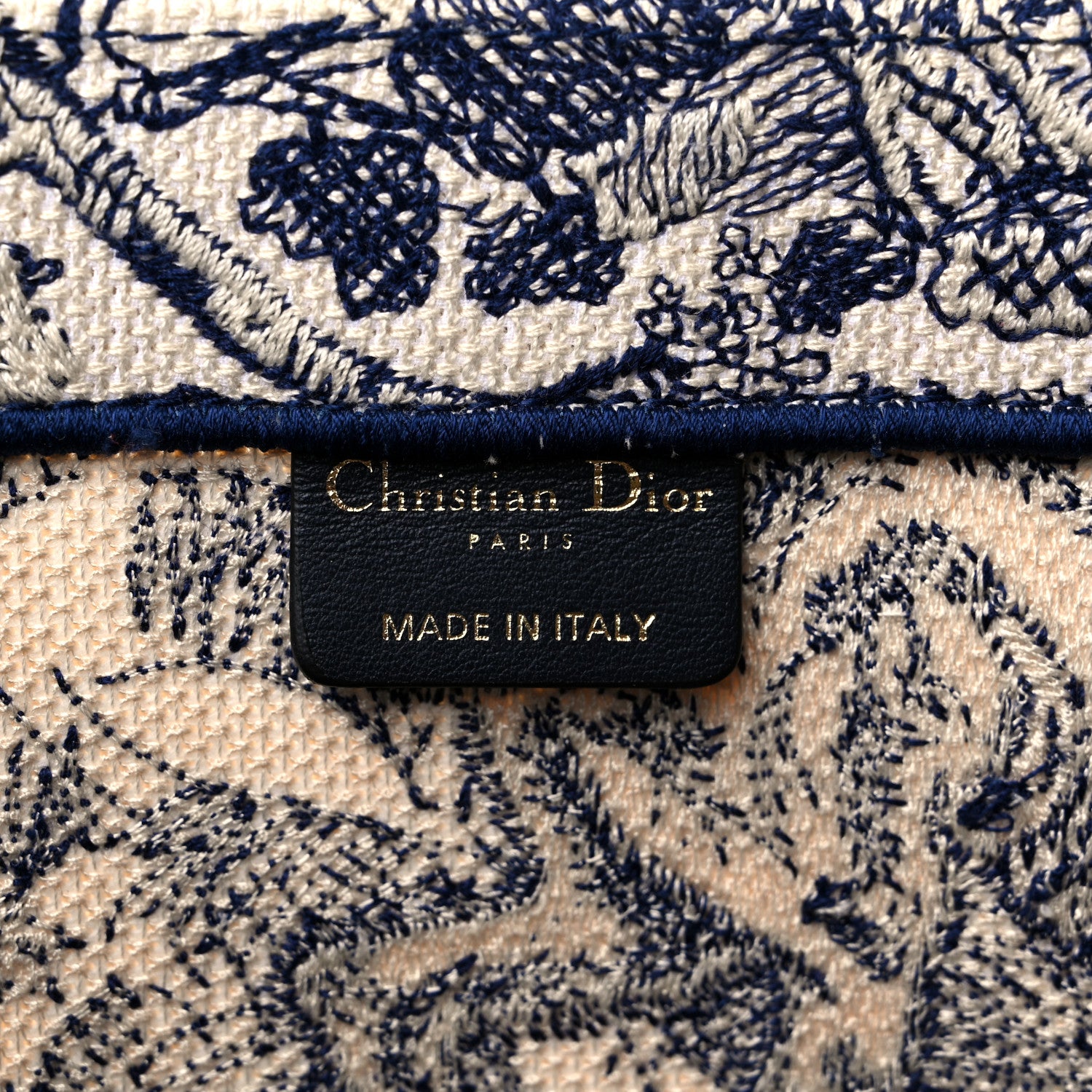 Christian Dior Canvas Embroidered Large Dioriviera Toile De Jouy Book Tote Blue 5 of 9
