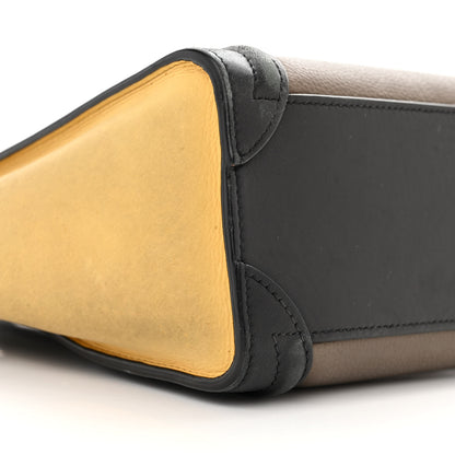 Celine Nubuck Smooth Calfskin Nano Tri-Color Luggage Desert 9 of 22