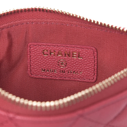 Chanel Caviar Quilted Small Cosmetic Case Dark Pink 6 of 7