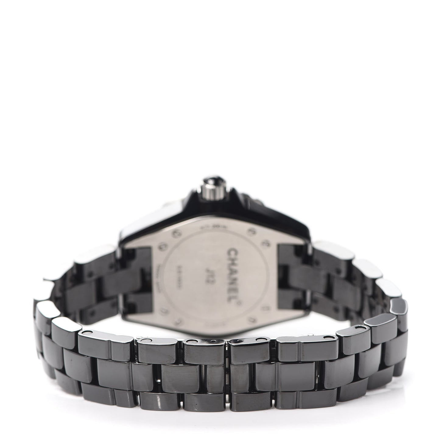 Stainless Steel Ceramic Diamond 33mm J12 Quartz Watch Black