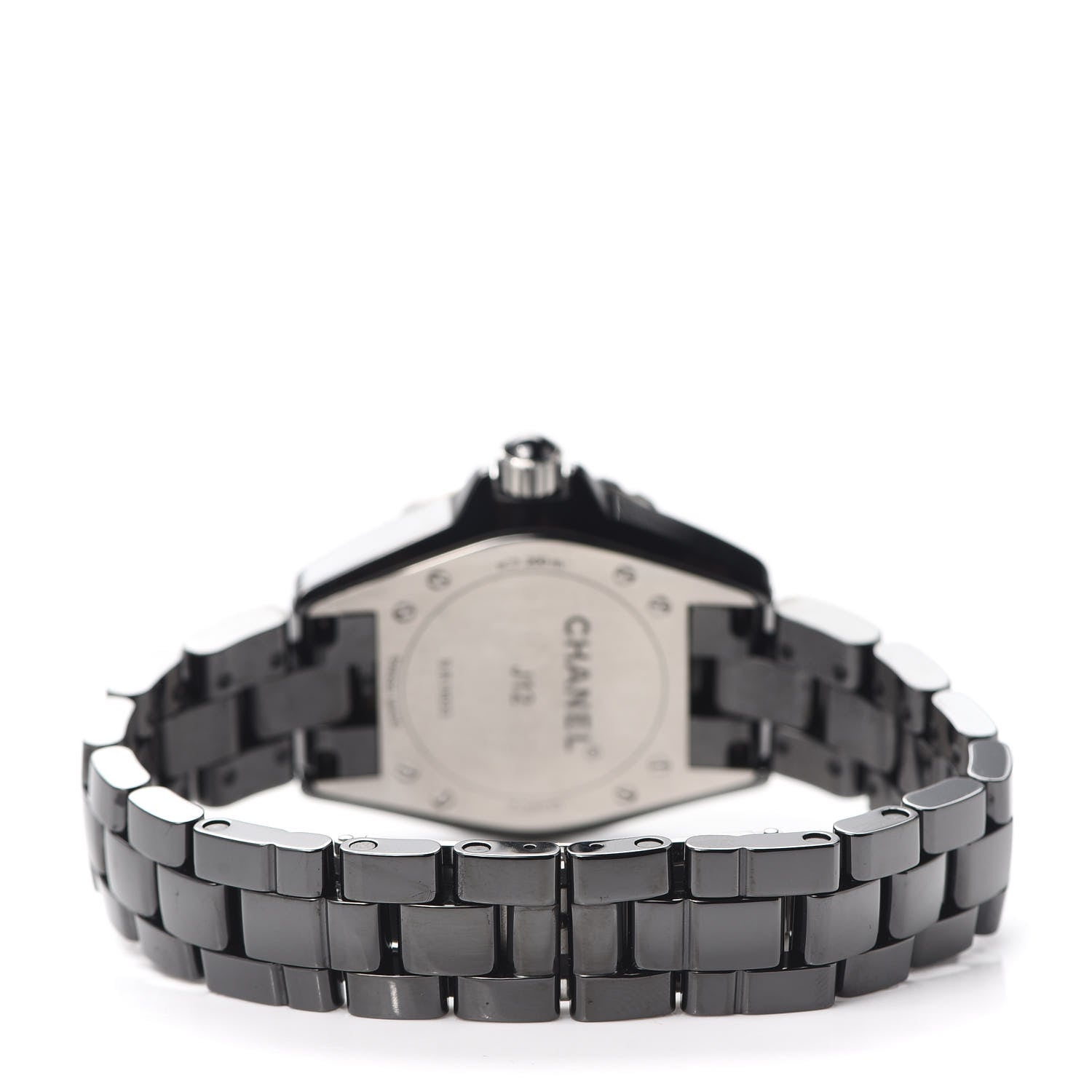Chanel Stainless Steel Ceramic Diamond 33mm J12 Quartz Watch Black 3 of 7