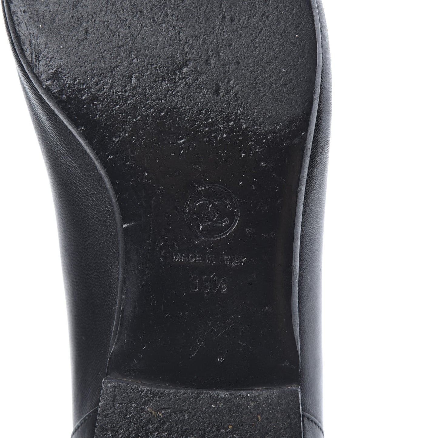 Lambskin Grosgrain CC Mocassin Loafers 39.5 Black