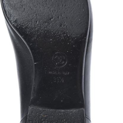 Chanel Lambskin Grosgrain CC Mocassin Loafers 39.5 Black 6 of 11