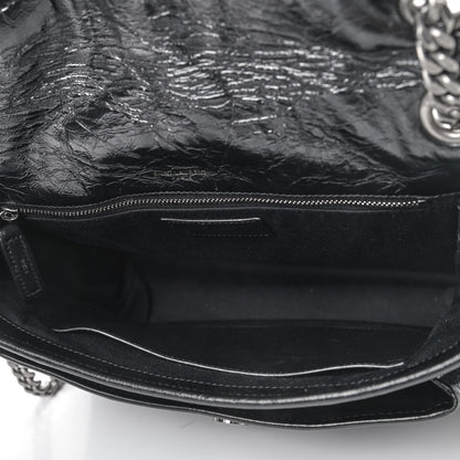 Saint Laurent Crinkled Calfskin Matelasse Monogram Medium Niki Chain Satchel Black 4 of 4