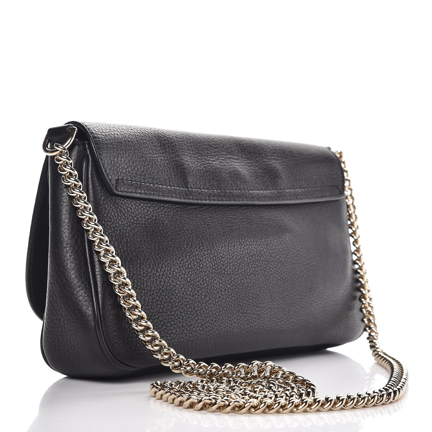 Gucci Pebbled Calfskin Medium Soho Flap Crossbody Black 3 of 7