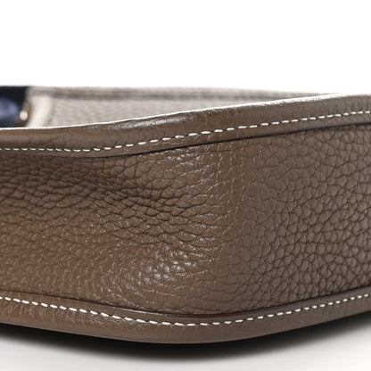 Hermes Taurillon Clemence Amazone Evelyne TPM Etoupe Bleu Indigo 9 of 10